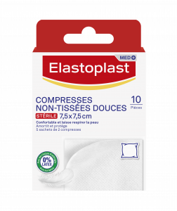 Boite 10 Compresses non tissées douces 7,5x7,5cm