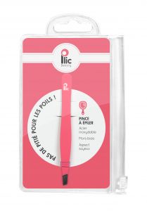 pince à épiler mors biais rose