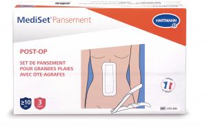 Pansements grandes plaies avec ôtes agrafes boite de 3